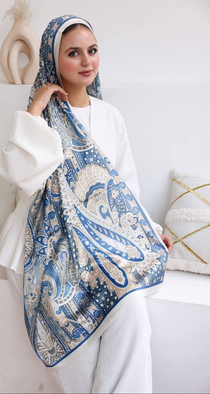 French Satin Hijab Scarf